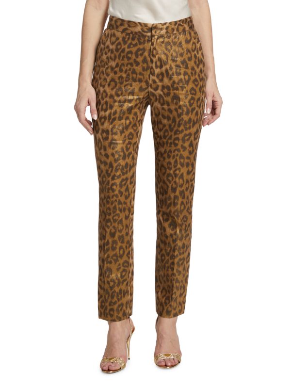 L'AGENCE Rebel Printed Linen Twill Straight Pants